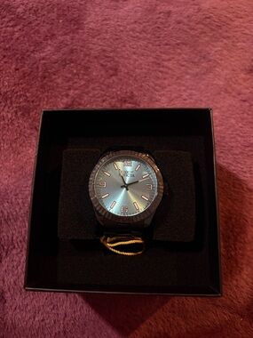 Invicta Men’s Turquoise Sunburst Dial Black Stainless Watch